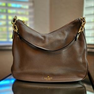 Kate Spade Hobo Gray Pebbled Leather